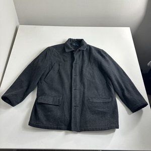 Polo‎ Ralph Lauren Wool Jacket Men Size Large Pea Coat Military Vintage Gray